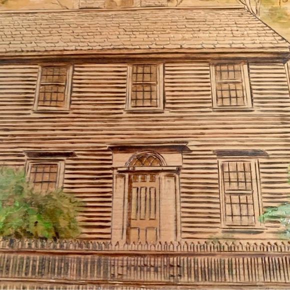 Vintage Wooden Hand Carved Art Plaque - Picture 9 of 9